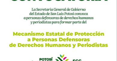 CONVOCAN A INTEGRAR EL MECANISMO DE PROTECCIÓN A PERIODISTAS Y DEFENSORES