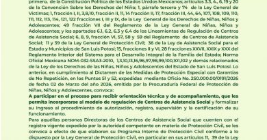 ESTADO CONVOCA A CENTROS DE ASISTENCIA SOCIAL A REGULARIZARSE Y CERTIFICARSE