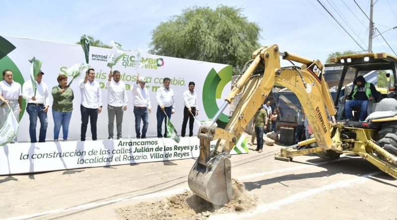 RICARDO GALLARDO INICIA PAVIMENTACIÓN DE CALLES EN EL ROSARIO, VILLA DE REYES