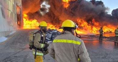 GOBIERNO ESTATAL ATIENDE INCENDIO EN ZONA INDUSTRIAL