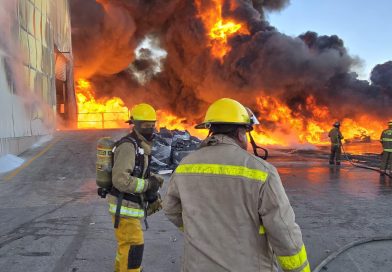 GOBIERNO ESTATAL ATIENDE INCENDIO EN ZONA INDUSTRIAL