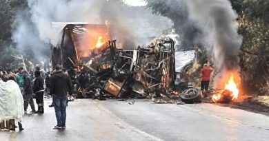 AL MENOS OCHO MUERTOS TRAS EL CHOQUE E INCENDIO DE UN AUTOBÚS Y UN CAMIÓN EN BRASIL