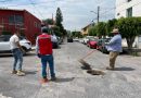 Ayuntamiento e Interapas atienden hundimiento en la colonia Los Ángeles