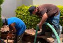 Interapas atiende mega fuga en calles de Villa Magna