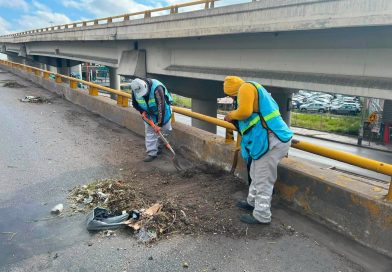 Ayuntamiento de SLP realiza mantenimiento y destape de drenajes pluviales en el Distribuidor Juárez