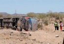 VOLCADURA DE AUTOBÚS AL SUR DE HERMOSILLO DEJA UN MUERTO Y NUEVE HERIDOS