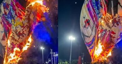 GLOBO SE INCENDIA DURANTE SU ELEVACIÓN EN EL FESTIVAL DEL GLOBO DE TAHMEK