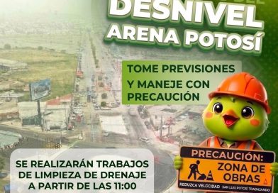 SEDUVOP REALIZARÁ MANTENIMIENTO PREVENTIVO EN LATERALES DEL DESNIVEL ARENA POTOSÍ